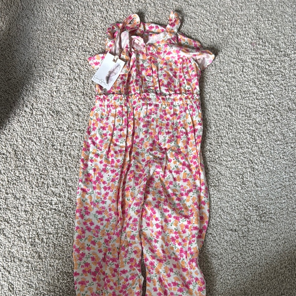 Floral Pink Kids Jumpsuit